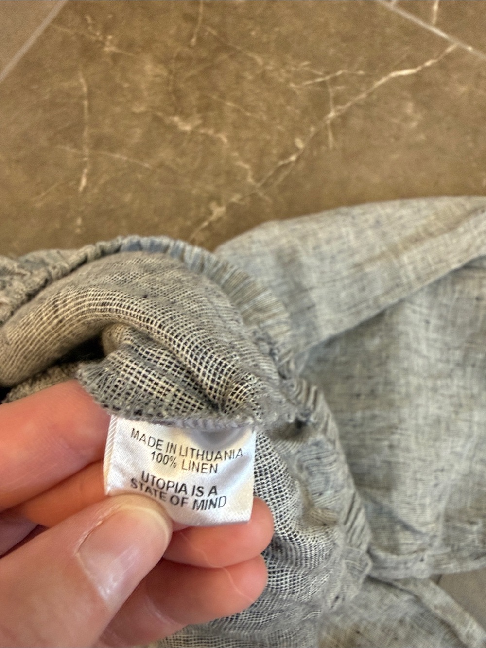 Flax woven blue linen set - Picture 8 of 11
